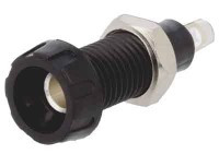 BAN-G-10DLC Gniazdo bananowe, na obudowę, gr. panelu: 13mm, czarne 10A