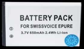 Cordless phone battery, Li-Ion 3,7 V, 650 mAh