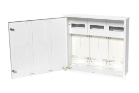 Rozdzielnica podtynkowa 3-licznikowa 3-fazowa 24 moduły IP30 stalowa RW-3-3L-24 Z