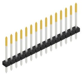 Pin header, 15 pole, pitch 2 mm, straight, black, SLY113915S