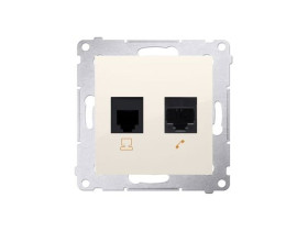 SIMON 54 Gniazdo telefoniczno/komputerowe RJ12/RJ45 kat.5e kremowe D5T.01/41 KONTAKT SIMON