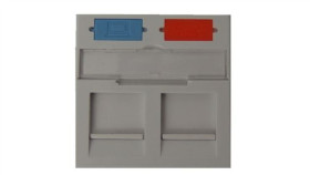 Adapter M45 2Xkeystone Klapki Przeciwkurzowe Biały Z Polem Opisowym X-Eak02-B