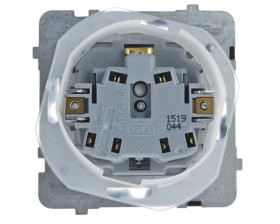 KARO Gniazdo bryzgoszczelne z/u IP44 z przesłonami klapka przezroczysta srebrny perłowy GPH-1SZP/m/43/d