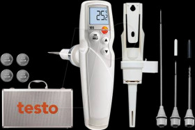 0563 1052 One-hand thermometer testo 105, -50 to +275 °C, HACCP, set
