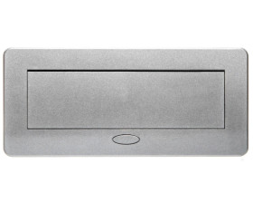 Gniazda wpuszczane w blat 3x230V /płaski frezowany rant/ srebrne OR-AE-1336/G