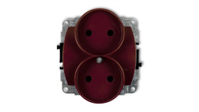 Trend Gniazdo Podwójne B/U Brązowy 4Gpr-2P