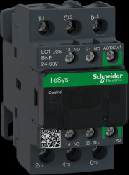 LC1D25BNE Power contactor, TeSys D, 3-pin, 1 NC, 1 NO, 24 - 60 V