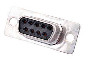 Złącze D-Sub 9-pinowe Żeński Kątowe Montaż na kablu