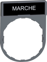 Label holder, printed with “MARCHE”, for Harmony XB4/XB5, ZBY2103C0