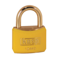 Kasp K12440YELA1 Brass Padlock - 40mm - Brass Shackle - Yellow - KA24405