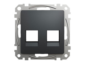 SEDNA DESIGN & ELEMENTS Płytka czołowa 2xRJ45 do 5e-6UTP AMP czarny antracyt SDD114444C SCHNEIDER ELECTRIC