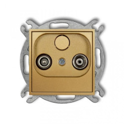 MINI Gniazdo antenowe RTV przelotowe 9dB złote 29MG9P