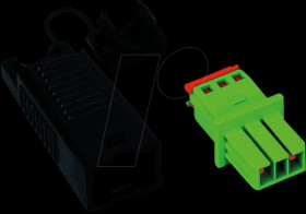 893-1002 Socket with strain relief housing, 2-pin - Code. E, green