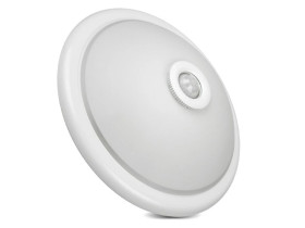 Plafon sufitowy z czujnikiem PIR oraz wymiennym źródłem światła 2x max 40W z trzonkiem E27, 220-240V~ 50/60Hz MCE324