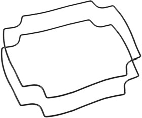 Seal, ABS, (L x W x H) 160 x 160 x 45 mm, black, for series 1557F/1557FA, 1557FGASKET