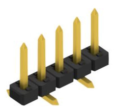 Pin header, 5 pole, pitch 2 mm, angled, black, 10063313