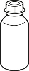 Chemical bottle, made of polyethylene, with wide neck opening for storage of liquids, 420200