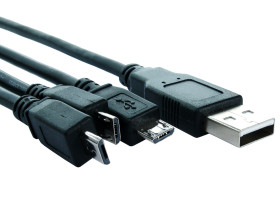 Kabel USB Złącze A USB A Złącze B Micro USB B x 3 dł. 800mm Przewód USB USB 2.0