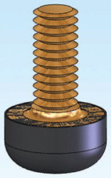 Podstawka antywibracyjna M4 wysokość całkowita 15.3mm Odbojnik