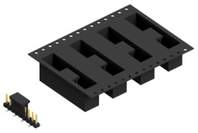 Pin header, 9 pole, pitch 2.54 mm, angled, black, SLLP5SMD0519SBTR