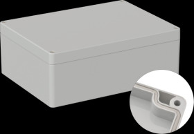 Industrial housing, 200 x 150 x 75 mm, IP65, light gray