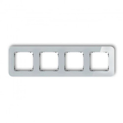 ICON Ramka uniwersalna poczwórna zaokrąglona - efekt szkła (ramka: szara spód: czarny) 15-12-IRSZ-4