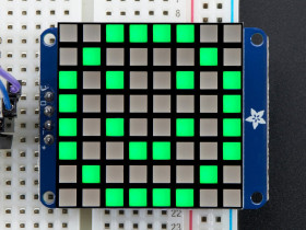 Small 1.2" 8x8 Bright Square Pure Green LED Matrix + Backpack [discontinued]