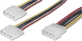 Wewnętrzny kabel zasilający Digitus Y, 0,20 m, IDE - 2 wtyki IDE, czarny / czerwony / żółty