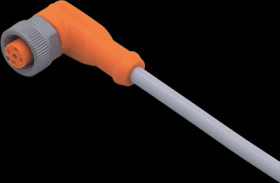 Sensor actuator cable, M12 cable socket, angled, A to open end, 5 pole, 5 m, PUR, gray, 4 A, EVW005