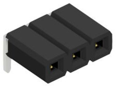 Socket header, 3 pole, pitch 2.54 mm, angled, 10128812