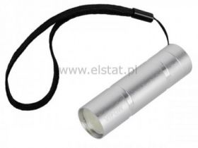 Latarka diodowa 1W; dioda COB; metalowa; 3x AAA