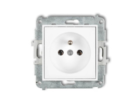 ICON Mechanizm gniazda pojedynczego z uziemieniem 2P+Z biały IGP-1z KARLIK