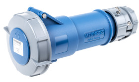 Złącze przemysłowe - zasilające 32A Gniazdo 230 V 3P Żeński MENNEKES Niebieski Montaż na kablu IP67