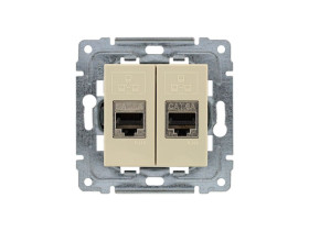 DANTE Gniazdo komputerowe podwójne 2xRJ45 bez ramki krem 450368 KOS