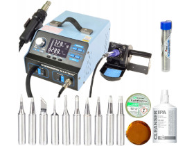 Stacja lutownicza WEP 992D+ HotAir +10 grotów cyna kalfonia