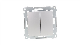 Simon 54 Przycisk Podwójny, Szybkozłącza, Srebrny Mat Dp2.01/43