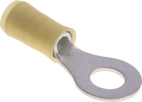 Zacisk oczkowy rozmiar przewodu 6.6mm² Ø , M6 izolowany średnica wew 6.35mm Żółty TE Connectivity