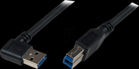 USB3SAB1MRA USB 3.0 Cable, A Male to B Male, 1 m, angled
