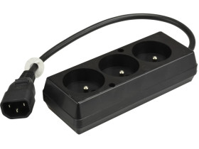 Przedłużacz do UPS 3-gniazda z/u 10A /H05VV-F 3x1 0,3m/ z wtykiem IEC C14 PS-PCU 370