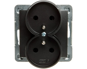 IMPRESJA Gniazdo podwójne z/u antracyt GP-2YRZ/m/50