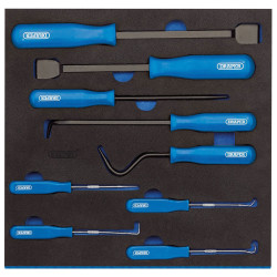 Draper 63500 Scraper, Hook and Pick Set in 1/2 Drawer EVA Insert Tray (9 Piece)