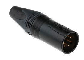 Złącze XLR 5 -pinowe Montaż na kablu Męski Czarny