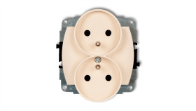 Trend Gniazdo Podwójne Z/U Beżowy 1Gpr-2Zp