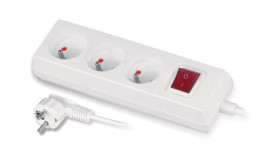 Przedłużacz Z Wyłącznikiem 3-Gniazda Z/U 10A 5M /Omy 3X1/ Biały Ps-370Ws