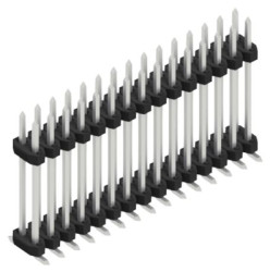 Pin header, 30 pole, pitch 2 mm, angled, black, SLY12SMD13330Z