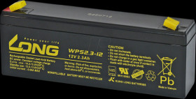 WPS2.3-12-M/F1 Rechargeable lead-fleece battery, 12 V, 2.3 Ah, standby UPS
