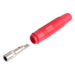 Gniazdo Banan 4mm GP430 Czerwone Na kabel