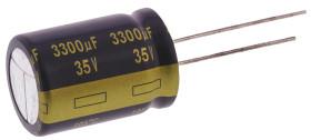 Kondensator 3300μF 35V dc Radialny, Otwór przelotowy Panasonic roztaw: 7.5mm 18 (Dia.) x 25mm