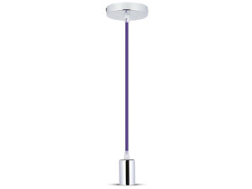 VT-7338 Lampa wisząca oprawka chrom + przewód fioletowa 3790 V-TAC