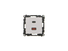 SIMON 55 Ładowarka USB C+A 30W 230V aluminium mat TEC2CAQ.01/143 KONTAKT SIMON